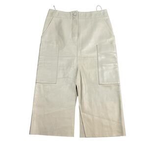 Petar Petrov Resort 2020 Womens Sage Green Lambskin Leather Skirt 40